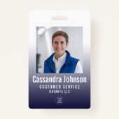 Business 企業の Navy Gradient従業員ID写真 バッジ (正面)