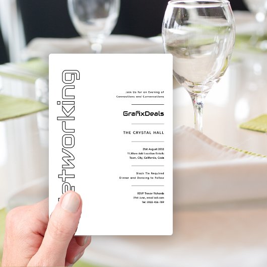 Business 企業の Tech Networkのミニマルイベント 招待状