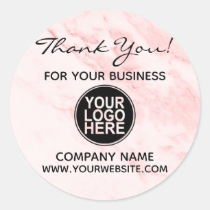 Business 企業の Thank Youカスタム Logo Marble ラウンドシール