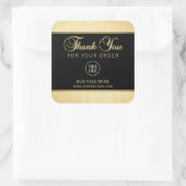 Business 企業の Thank You金ゴールドブラック |ロゴの追加 スクエアシール (バッグ)
