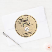 Business 企業の Thank You金ゴールドブラック |ロゴの追加 ラウンドシール (封筒)