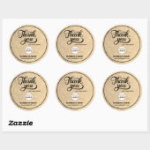 Business 企業の Thank You金ゴールドブラック |ロゴの追加 ラウンドシール (シート)