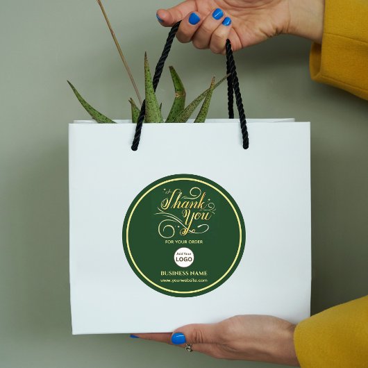 Business 企業の Thank You金ゴールド | ロゴの追加 ラウンドシール