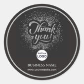 Business 企業の Thank You Silver |ロゴの追加 ラウンドシール (正面)