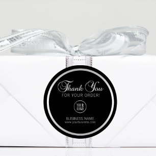 Business 企業の Thank You Silver ロゴの追加 ラウンドシール