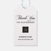 Business 企業の THANK YOU White Black Addロゴ ギフトタグ (裏面)
