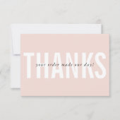 BUSINESS 感謝していモダンミニマルOrder Insert Pink サンキューカード (正面)