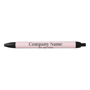 Business 淡い色の Pink Black社名電話番号 黒ボールペン