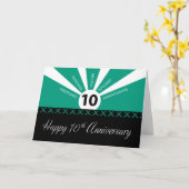 Business 10th Year Employee Anniversary，グリーン カード (黄色い花)