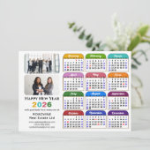 Business 2024カレンダー黒モダン金ゴールドカラフル シーズンカード (スタンド正面)