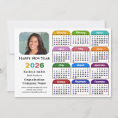 Business 2024カレンダー黒モダン金ゴールドカラフル シーズンカード (正面)