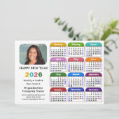 Business 2024カレンダー黒モダン金ゴールドカラフル シーズンカード (スタンド正面)