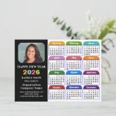 Business 2024カレンダー黒モダン金ゴールドカラフル シーズンカード (スタンド正面)