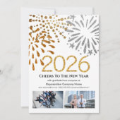 Business 2025カレンダーフェスティバルFireworks金ゴールド シーズンカード (正面)