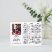 Business 2025カレンダーミニマリストシルバーグリッター シーズンポストカード (スタンド正面)