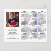 Business 2025カレンダーミニマリストシルバーグリッター シーズンポストカード (正面)