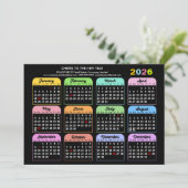 Business 2025カレンダーモダン黒シンプル色 シーズンカード (スタンド正面)