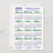 Business 2025カレンダー青モダンいスクリプトシンプル シーズンカード (正面)