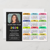 Business 2025カレンダー黒モダン金ゴールドカラフル シーズンカード (正面)