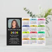 Business 2025カレンダー黒モダン金ゴールドカラフル シーズンカード (スタンド正面)