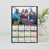 Business 2025カレンダー黒モダン金ゴールドカラフル シーズンカード (スタンド正面)