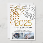Business 2025フェスティバルモダンFireworks黒金ゴールド シーズンカード (正面)