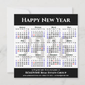 Business 2026カレンダーブラックシルバーグリッターシンプル シーズンカード (正面)