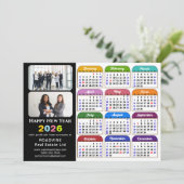 Business 2026カレンダー黒モダン金ゴールドカラフル シーズンカード (スタンド正面)