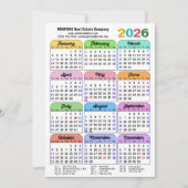 Business 2026カレンダー黒モダン金ゴールドカラフル シーズンカード (正面)