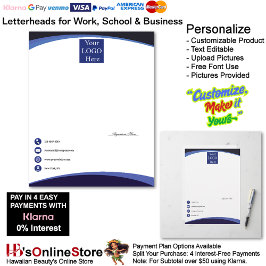 Business 3 Shaded Blue Logo Company Name Signature レターヘッド