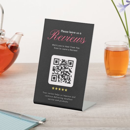 Business 5 Star Review QR Code Business Tabletop  台座サイン (インサイチュ)