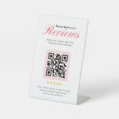 Business 5 Star Review QR Code Business Tabletop  台座サイン (正面)