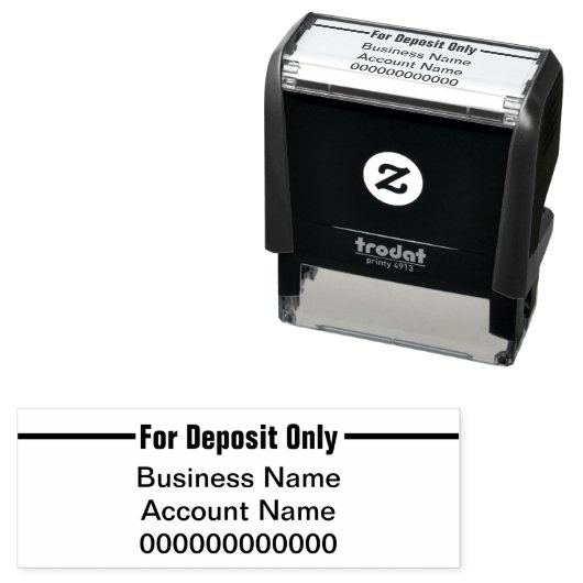 Business & Account Name For Deposit Only セルフインキングスタンプ (インサイチュ)