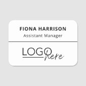 Business Add Logo Employee Professional 名札 (正面)