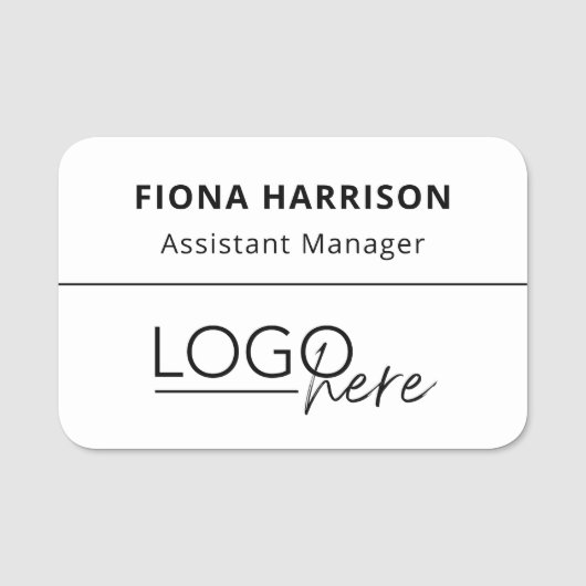 Business Add Logo Employee Professional 名札 (正面)