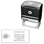 Business Add Your Logo Cleanモダン差出人住所 セルフインキングスタンプ (インサイチュ)