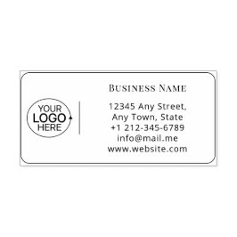 Business Add Your Logo Cleanモダン差出人住所 セルフインキングスタンプ