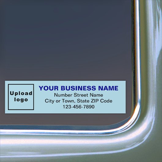 Business Address and Phone Number on Light Blue バンパーステッカー