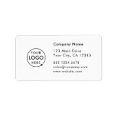 Business Address Label | Logo Company Info Sticker ラベル (正面)