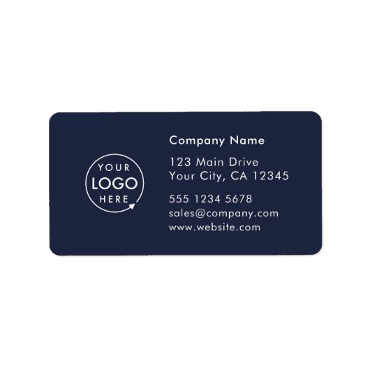 Business Address Label | Logo Company Info Sticker ラベル (正面)