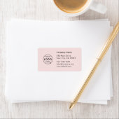 Business Address Label | Pink Company Info Sticker ラベル (インサイチュ)