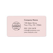 Business Address Label | Pink Company Info Sticker ラベル (正面)