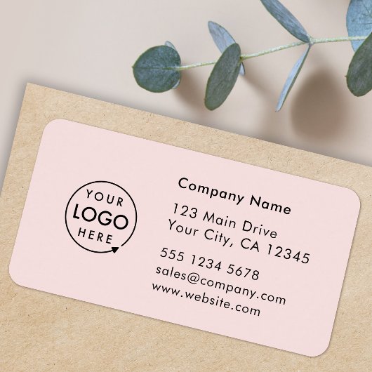 Business Address Label | Pink Company Info Sticker ラベル