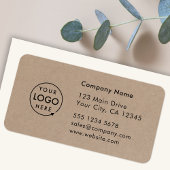 Business Address Label | Rustic Kraft Logo Sticker ラベル
