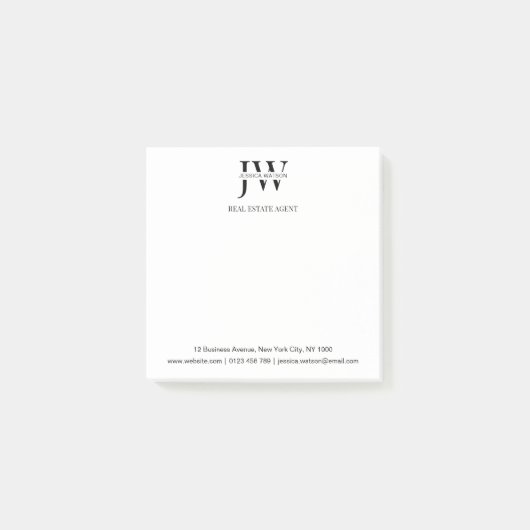 Business Address Monogram Real Estate Business ポストイット (正面)