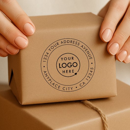 Business Address Rubber Stamp | Logo Return Mail ラバースタンプ