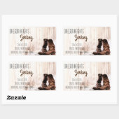 Business Address Stickers Red Boots Country 素朴 長方形シール (シート)