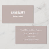 Business Analyst Beige Terracotta Elegant Modern 名刺 (正面/裏面)