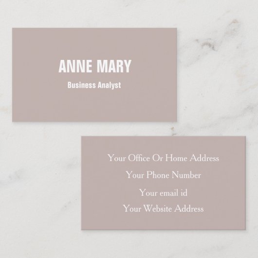 Business Analyst Beige Terracotta Elegant Modern 名刺 (正面/裏面)