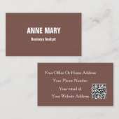 Business Analyst Terracotta Elegant Modern QR Code 名刺 (正面/裏面)